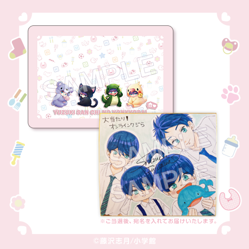 藤沢志月先生直筆サイン入りイラスト色紙＆A賞ブランケットセット
